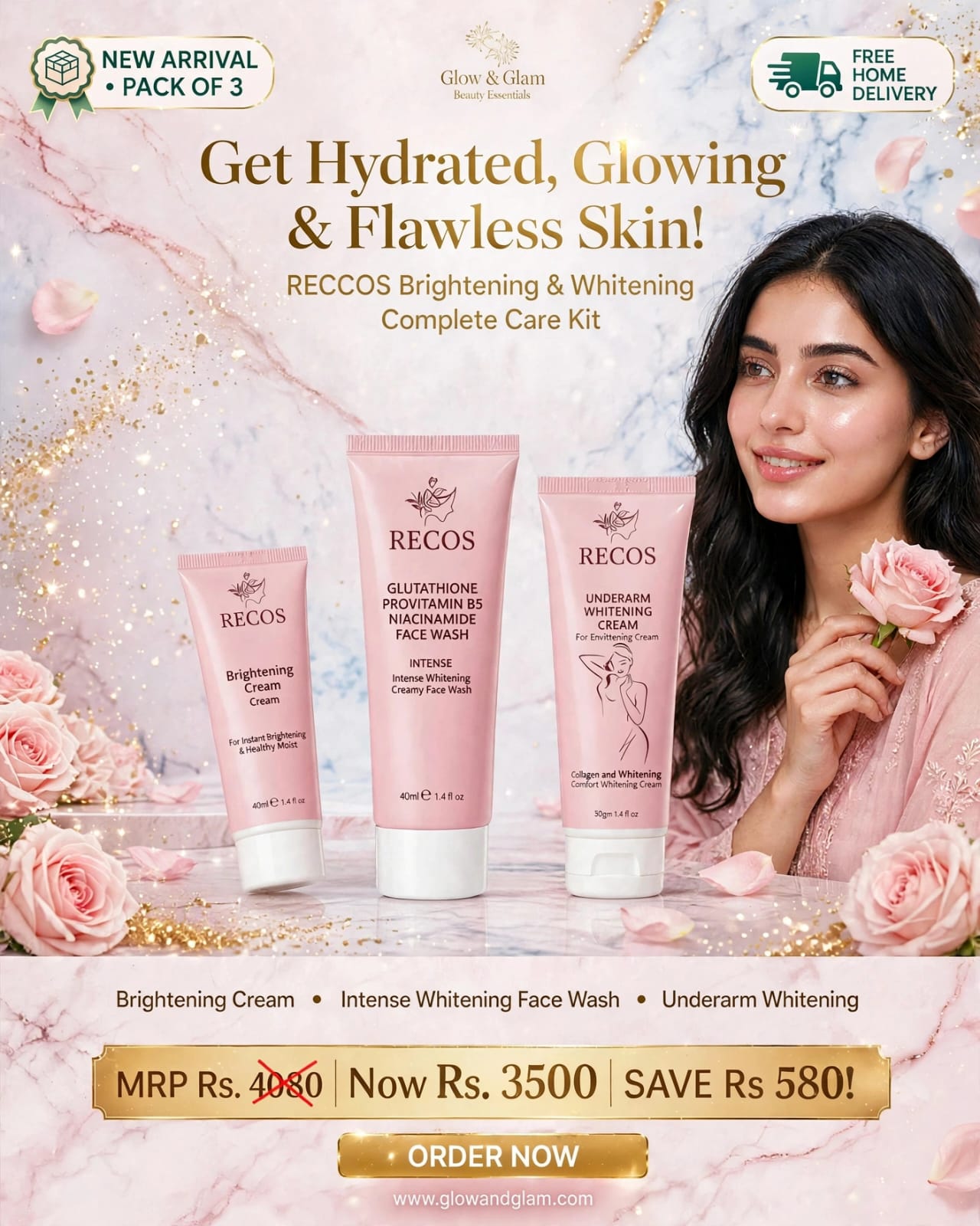 RECCOS Brightening & Whitening Complete Care Kit (Pack of 3)