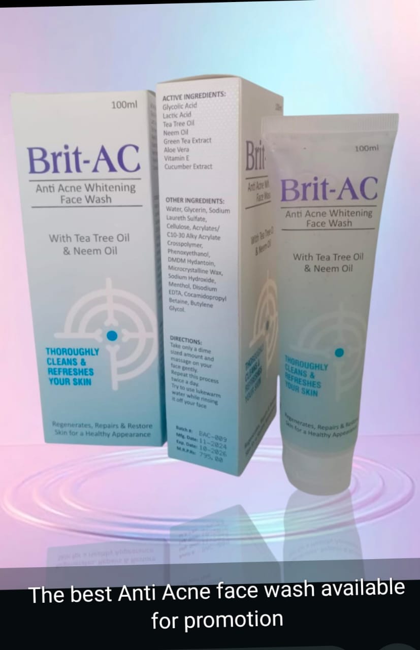 Brit-AC Anti Acne Whitening Face Wash (100ml)